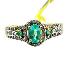 NWT Chuck Clemency Sterling Silver Vermeil Tourmaline Ring Size 10 Statement